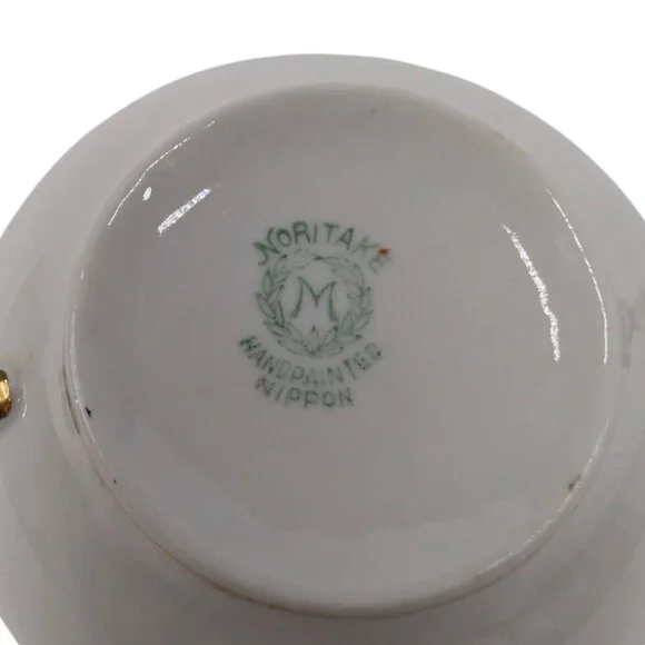 Antique Noritake M Bouillon Cup LOT OF 6 Roses Gold Encrusted N224 Double Handle